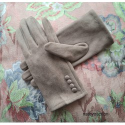 Paire gants beige