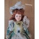 Poupée Porcelaine 1900 vert avec perles